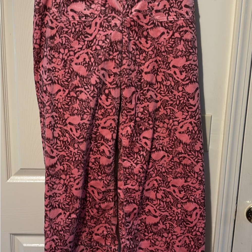 Maeve Abstract Pink and Black Wide Leg Pants